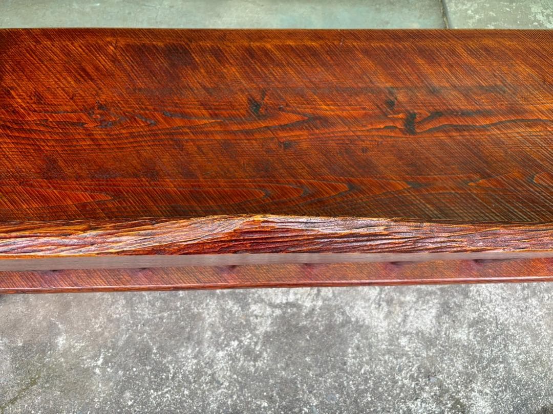 ベンチチェア　工房 我楽堂　無垢材　漆仕上げ　長椅子　民藝　幅190ｃｍ