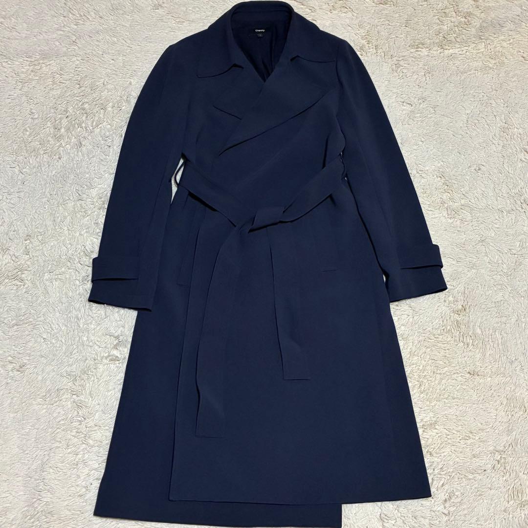 Theory 2024年モデル 現行 紺 ネイビー ベルト付 トレンチコート