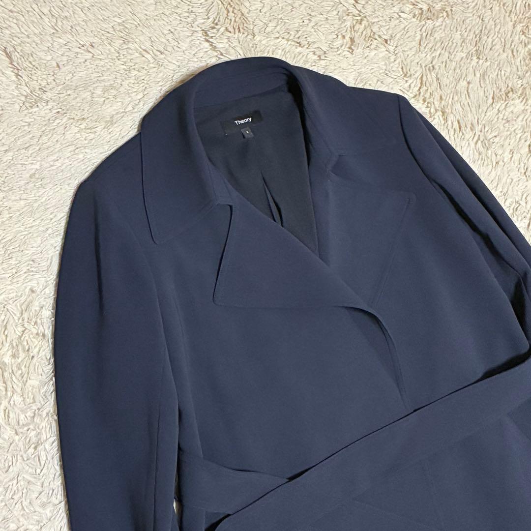 Theory 2024年モデル 現行 紺 ネイビー ベルト付 トレンチコート
