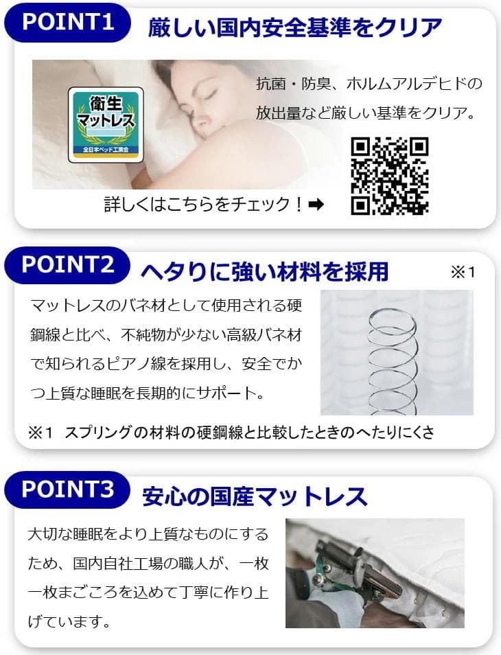 正規販売店購入☆アンネルベッド コンフォート 600 交互配列☆日本製寝具