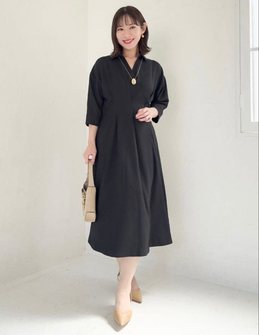 【CINEMATIQ】 フロントオープンシャツワンピース　元鈴木さん S
