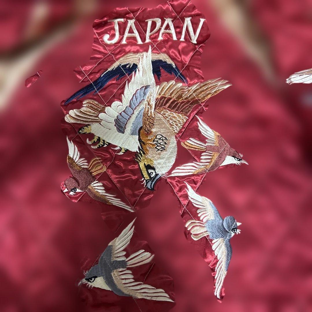 90s 復刻スカジャン リバーシブル 両面サテン 中綿 顎外れ虎 М