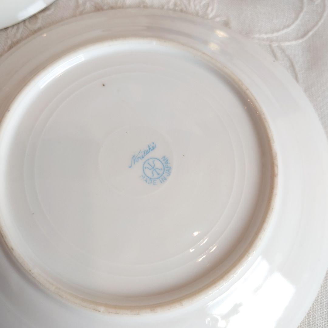 オールドノリタケ　藤色薔薇絵図　カップ＆ソーサー　ケーキ皿　トリオ