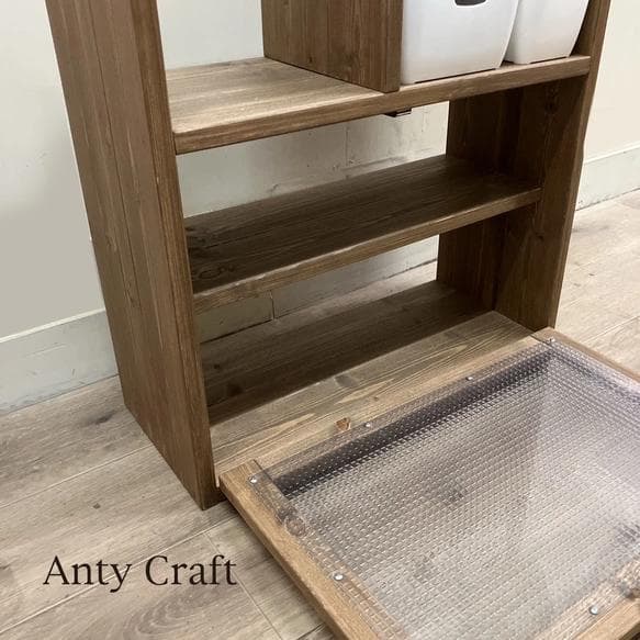 【サイズオーダー可】【引取可能】扉付きキッチン収納（ケース大1個＆小1個付）