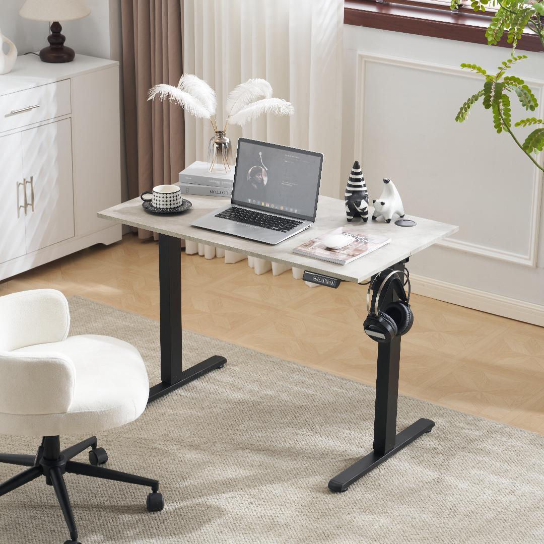 【グレー】電動昇降デスク スタンディングデスク 幅100cm 昇降式テーブル