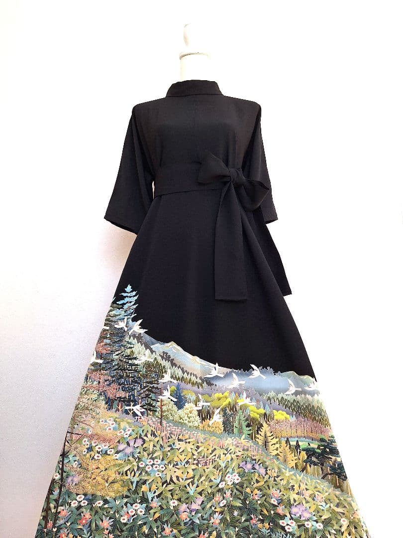 着物リメイクワンピース3692