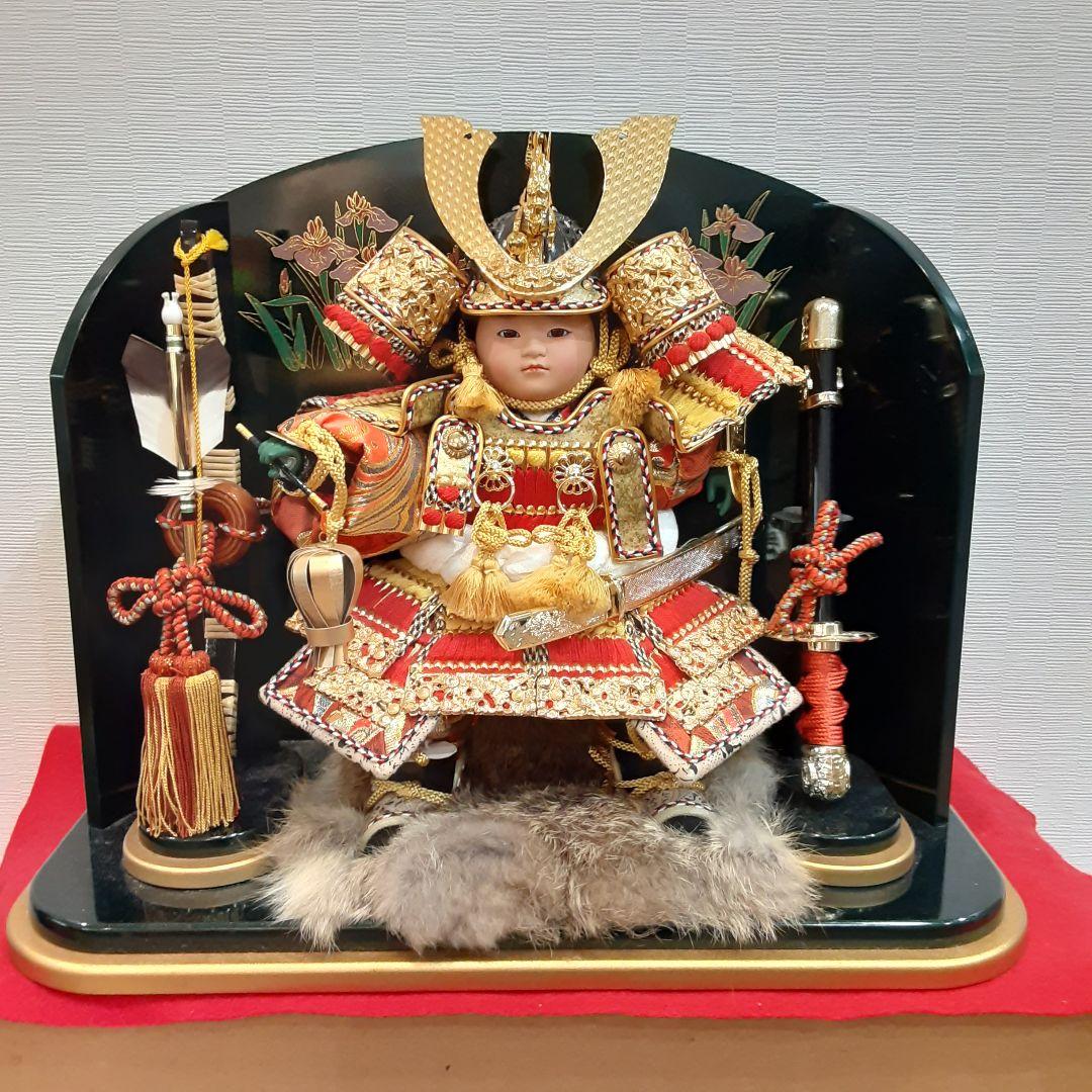 「極美品」 五月人形 武将 凛々しいお顔 豪華 鎧 兜 童大将 節句 コンパクト