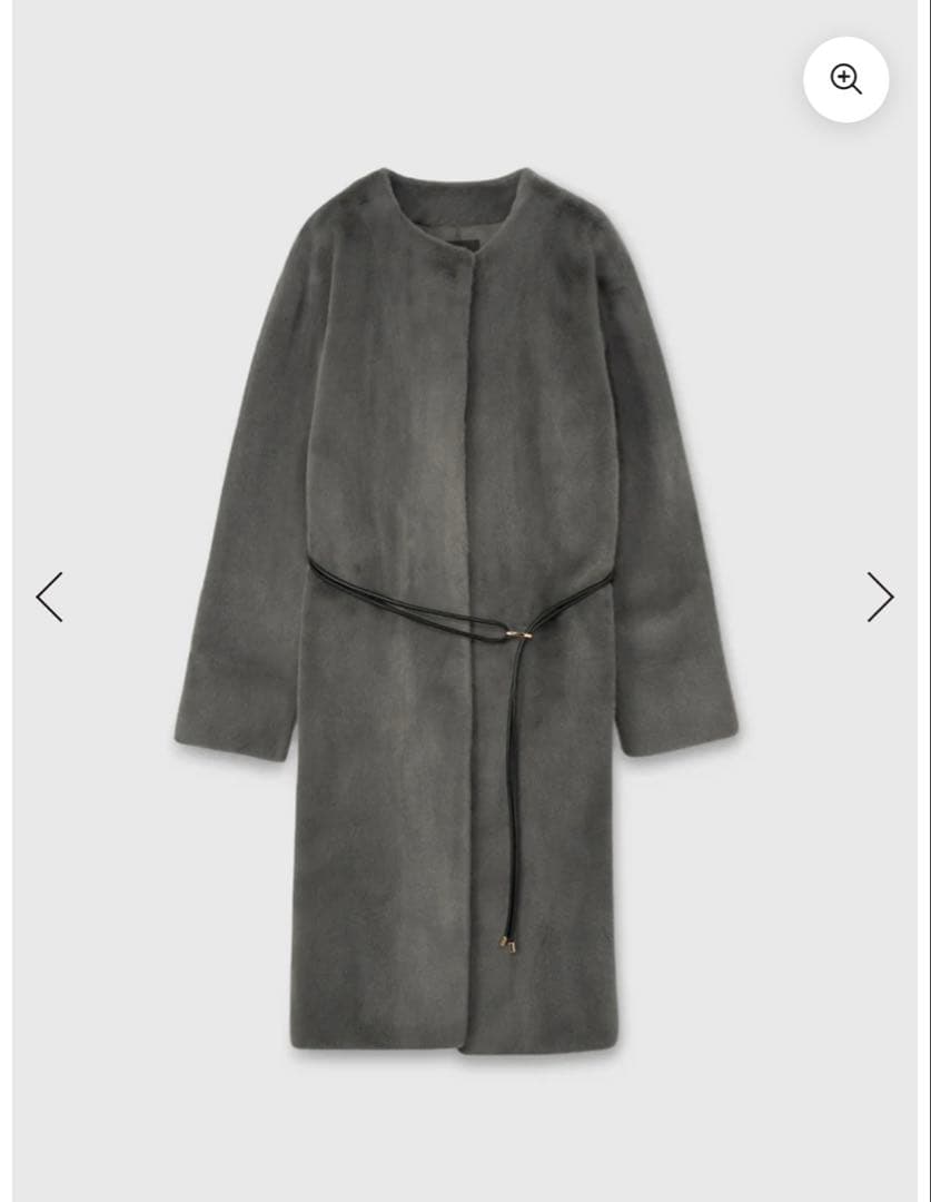 anuans ECOPELノーカラーファーコート