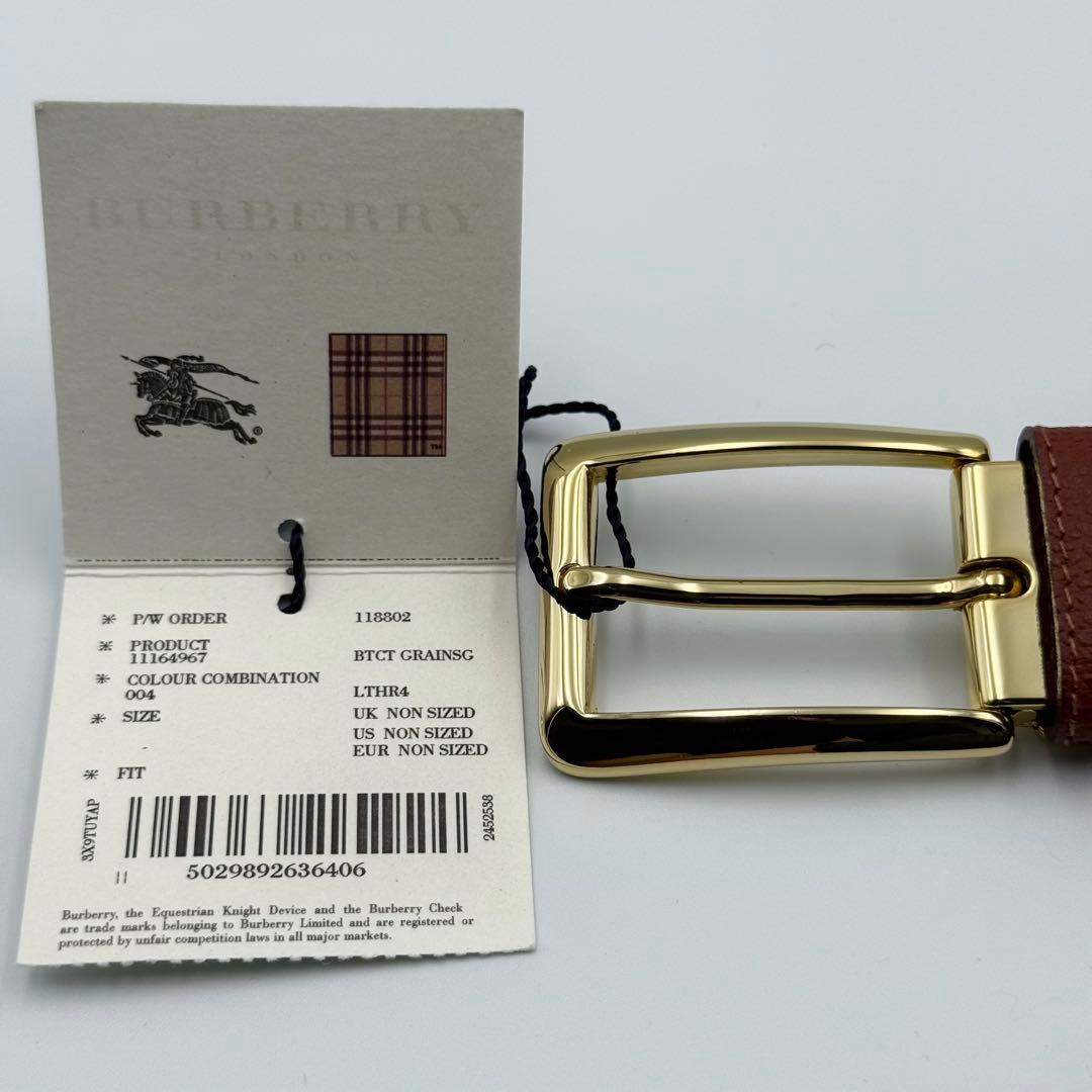 ✨未使用品✨バーバリーロンドン ベルト 箱タグ付 ゴールド金具 男女兼用 レザー