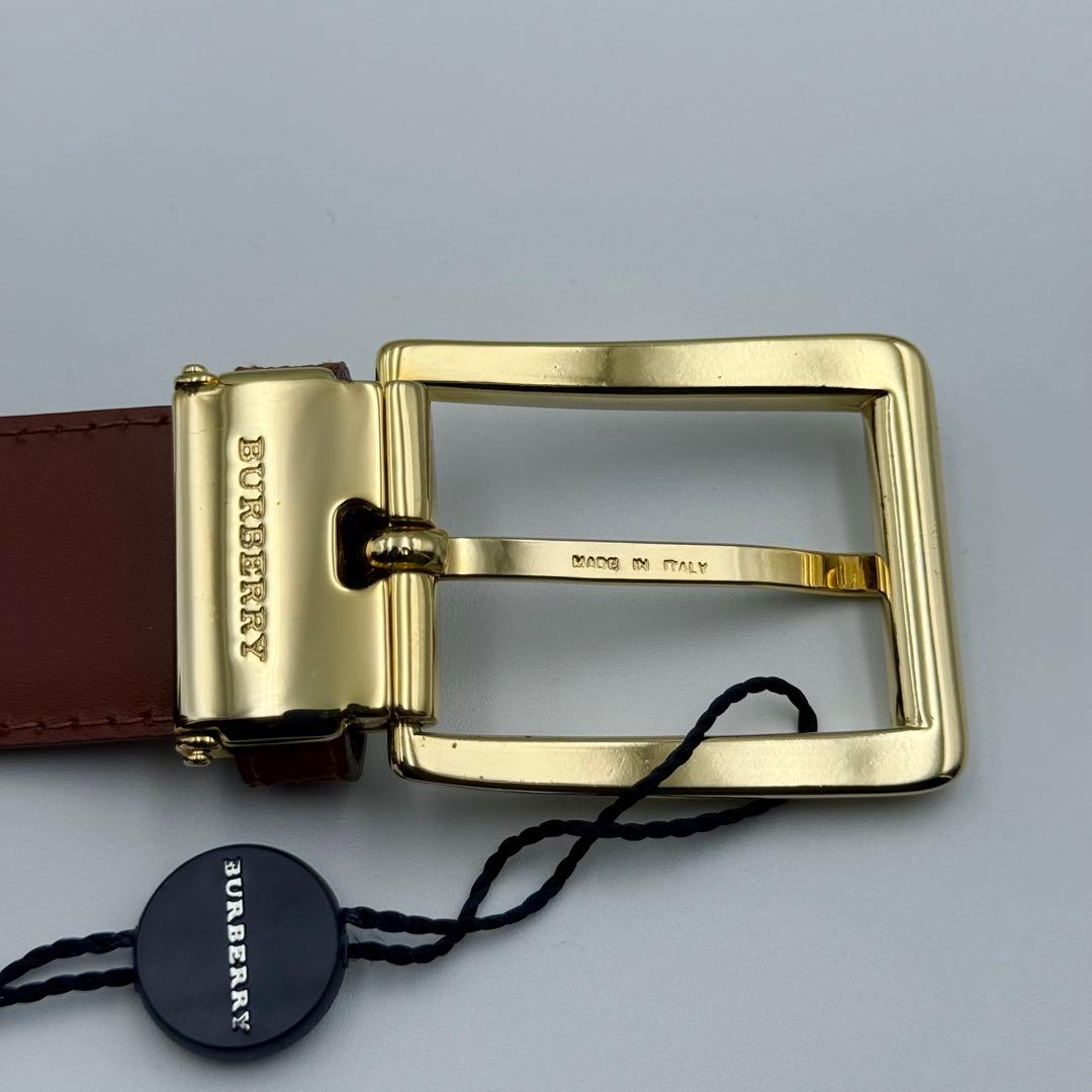 ✨未使用品✨バーバリーロンドン ベルト 箱タグ付 ゴールド金具 男女兼用 レザー