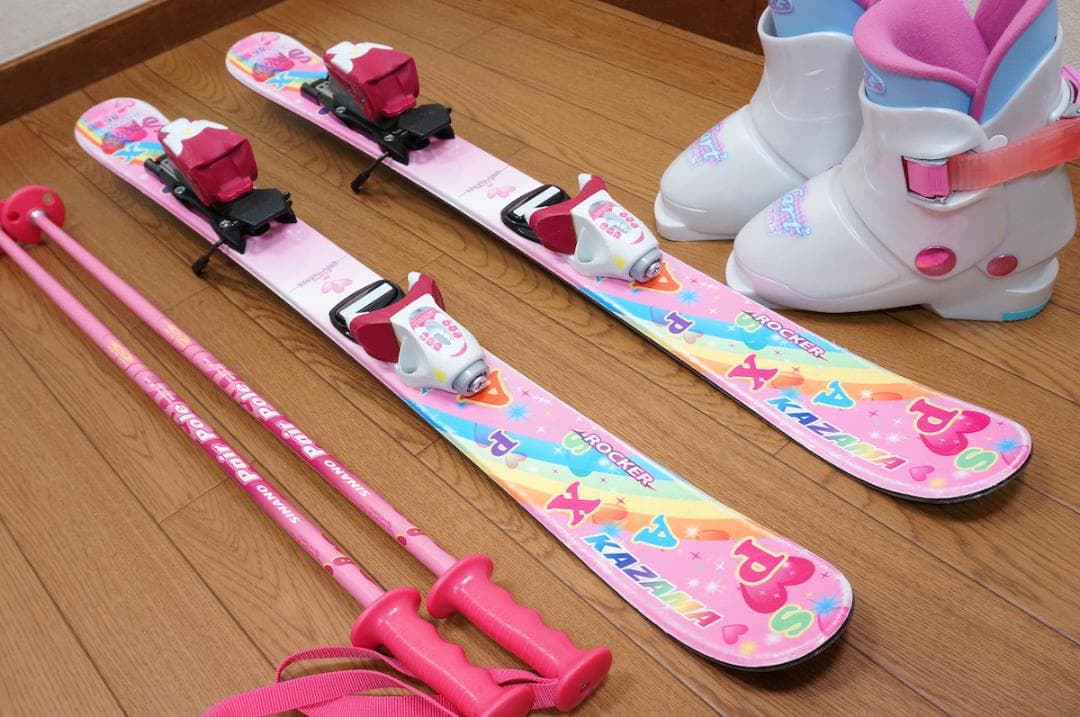 メンテ済 86cm 靴17cm KAZAMA スキーセット