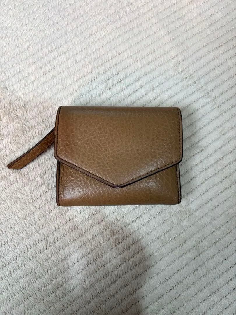 MaisonMargielaブラウンレザー三つ折り財布