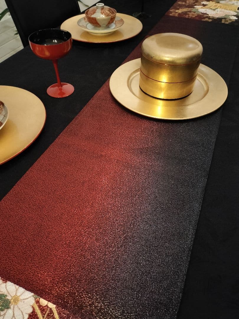 A957★逸品‼️御所車‼️ひな祭り‼️テーブルランナー2m20cm