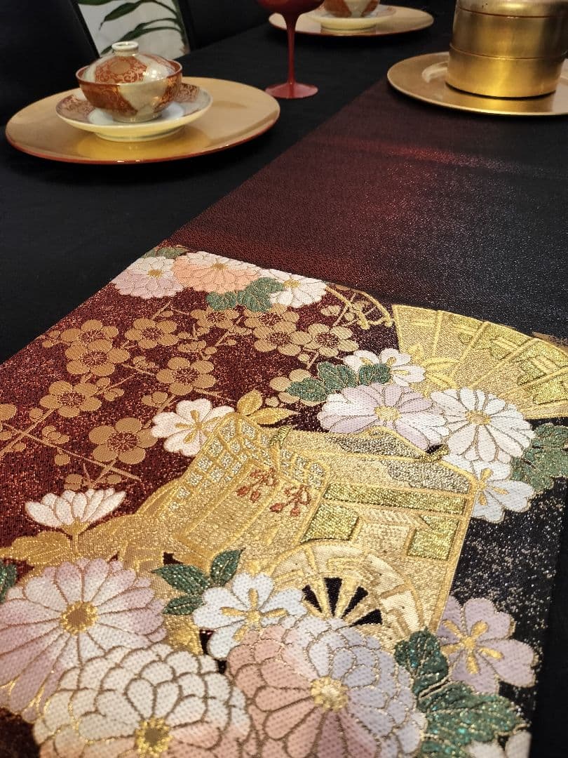 A957★逸品‼️御所車‼️ひな祭り‼️テーブルランナー2m20cm