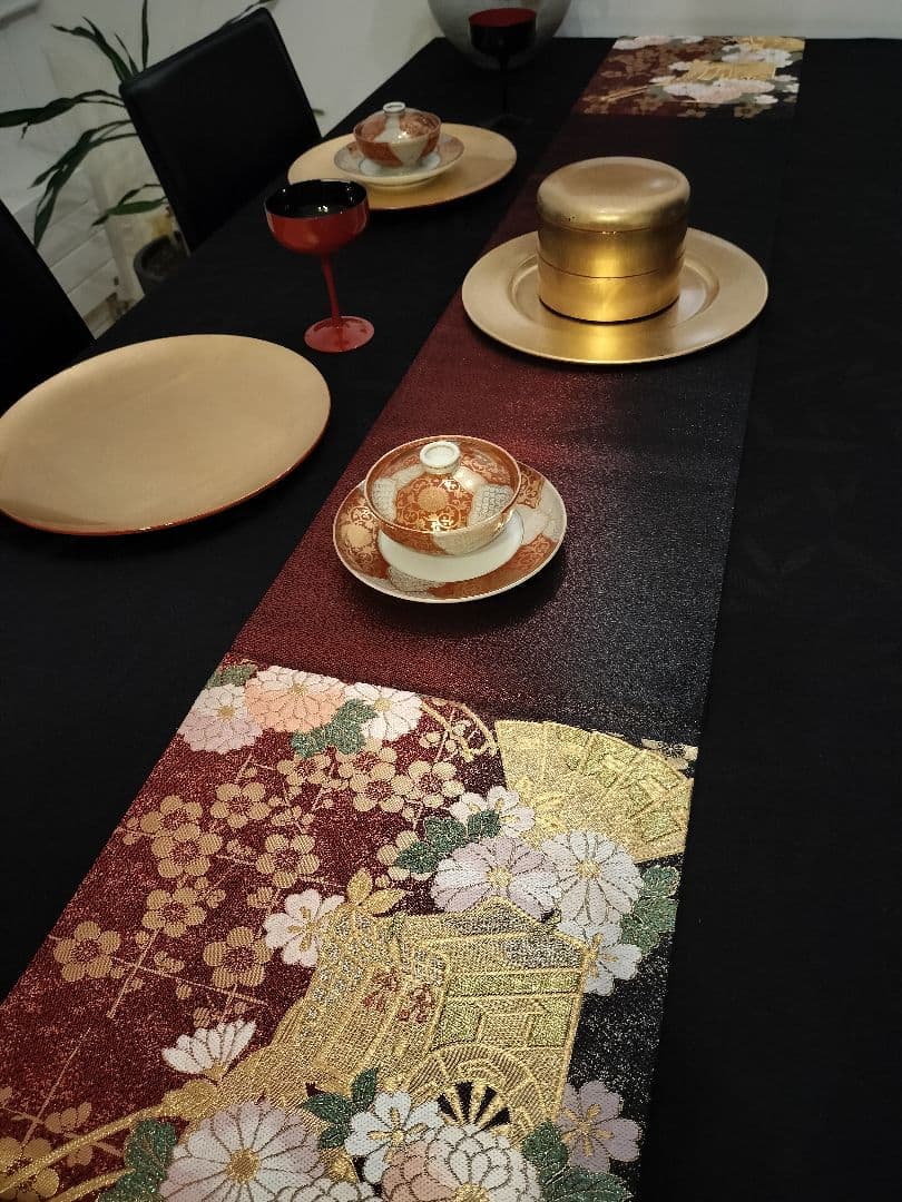 A957★逸品‼️御所車‼️ひな祭り‼️テーブルランナー2m20cm