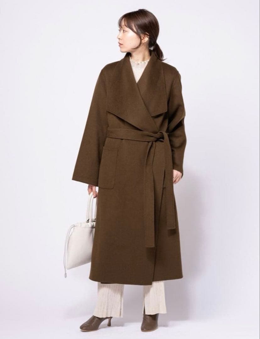 【美品】破格✨完売品 ノーブル super160 リバードレープカラーコート