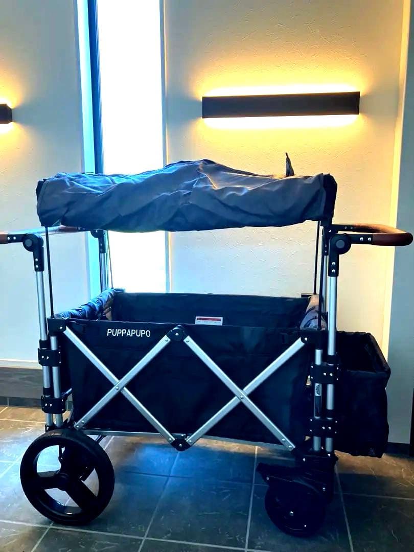 極美品 PUPPAPUPO ストローラー ワゴン　双子　ベビーカー　2人乗り