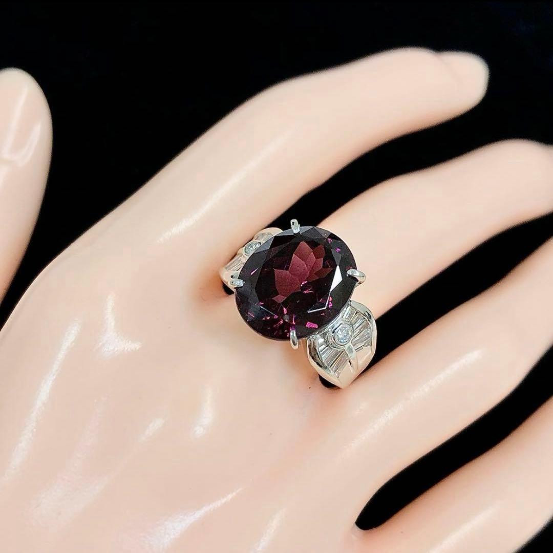 ロードライト ガーネット リング 9.38ct ダイヤ プラチナ ダイヤモンド