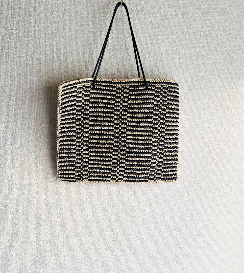 未使用 メゾンエヌアッシュパリMAISON N.H PARIS ラフィアバッグ