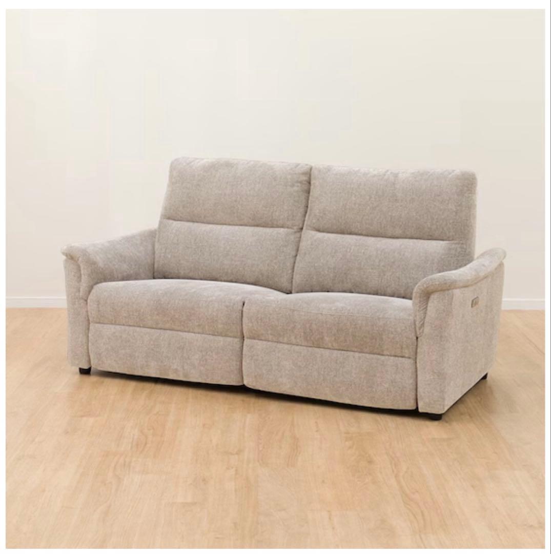 ニトリ　電動布張りリクライニングソファ(KK6133) 3人掛け　グレー