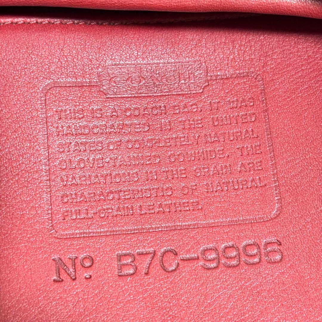 ✨美品✨ オールドコーチ オールレザー トートバッグ レッド 9996