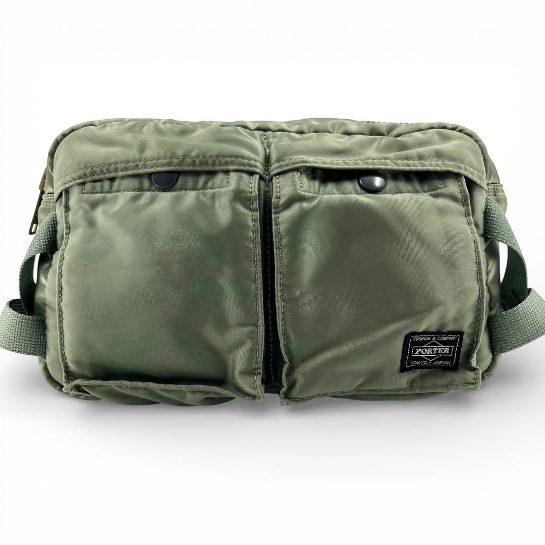 【美品】 ポーター タンカー ボディバッグ 2way セージグリーン 廃盤
