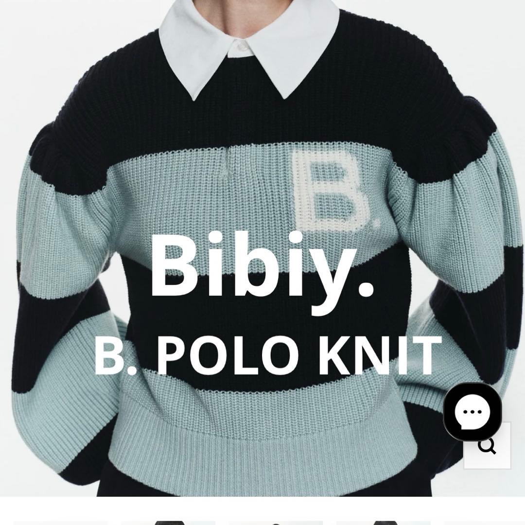 Bibiy. 25AW B. POLO KNIT ネイビー