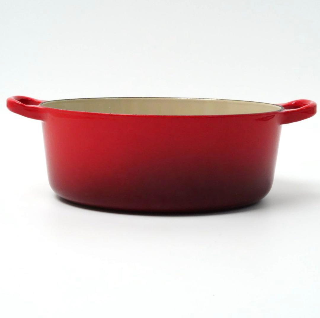 【美品】LE CREUSET　ココット オーバル　チェリーレッド　25cm