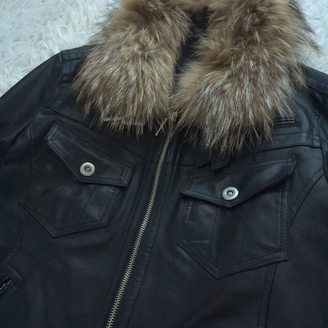 A.S.M アトリエサブメン レザージャケット リアルファー Y2K 黒 52