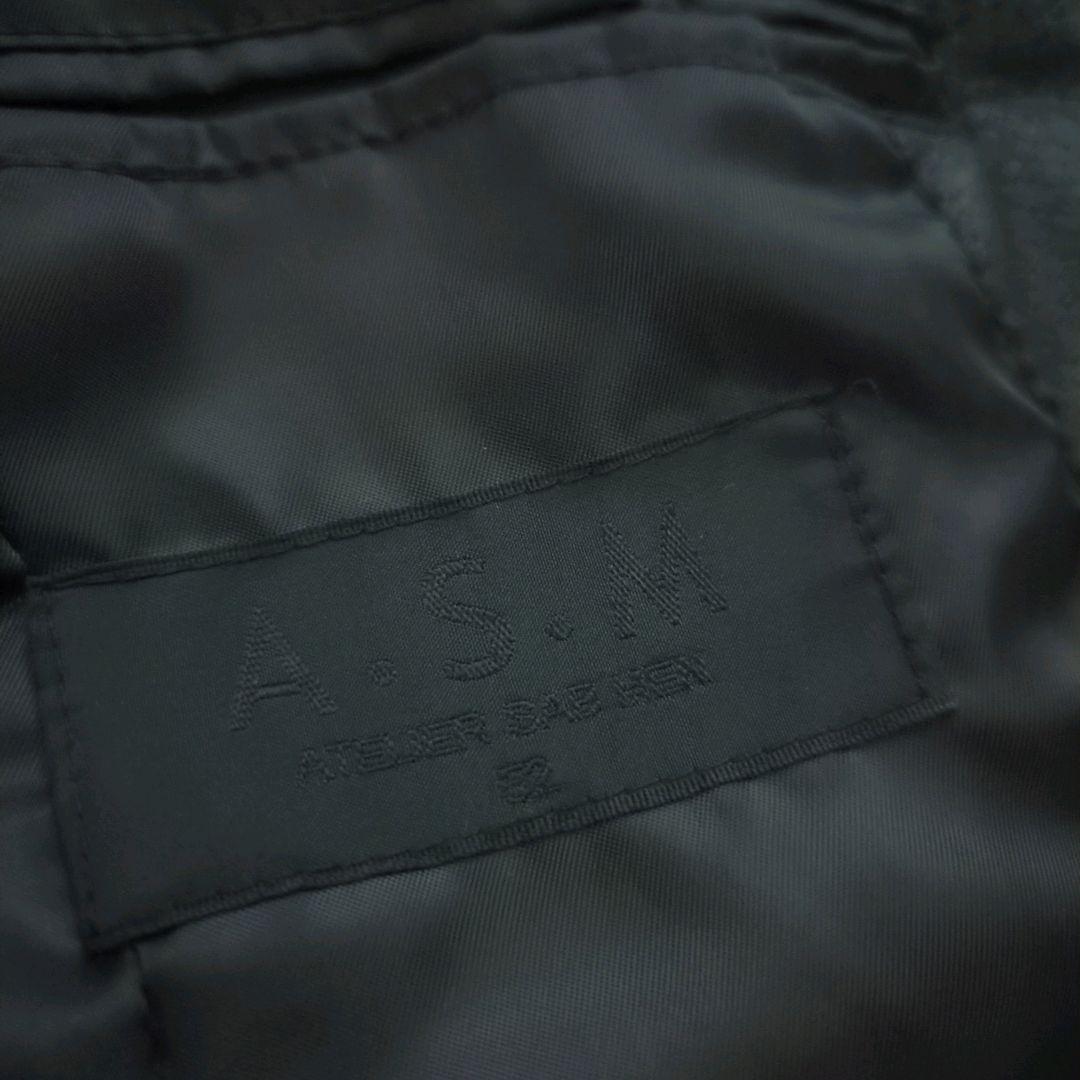 A.S.M アトリエサブメン レザージャケット リアルファー Y2K 黒 52