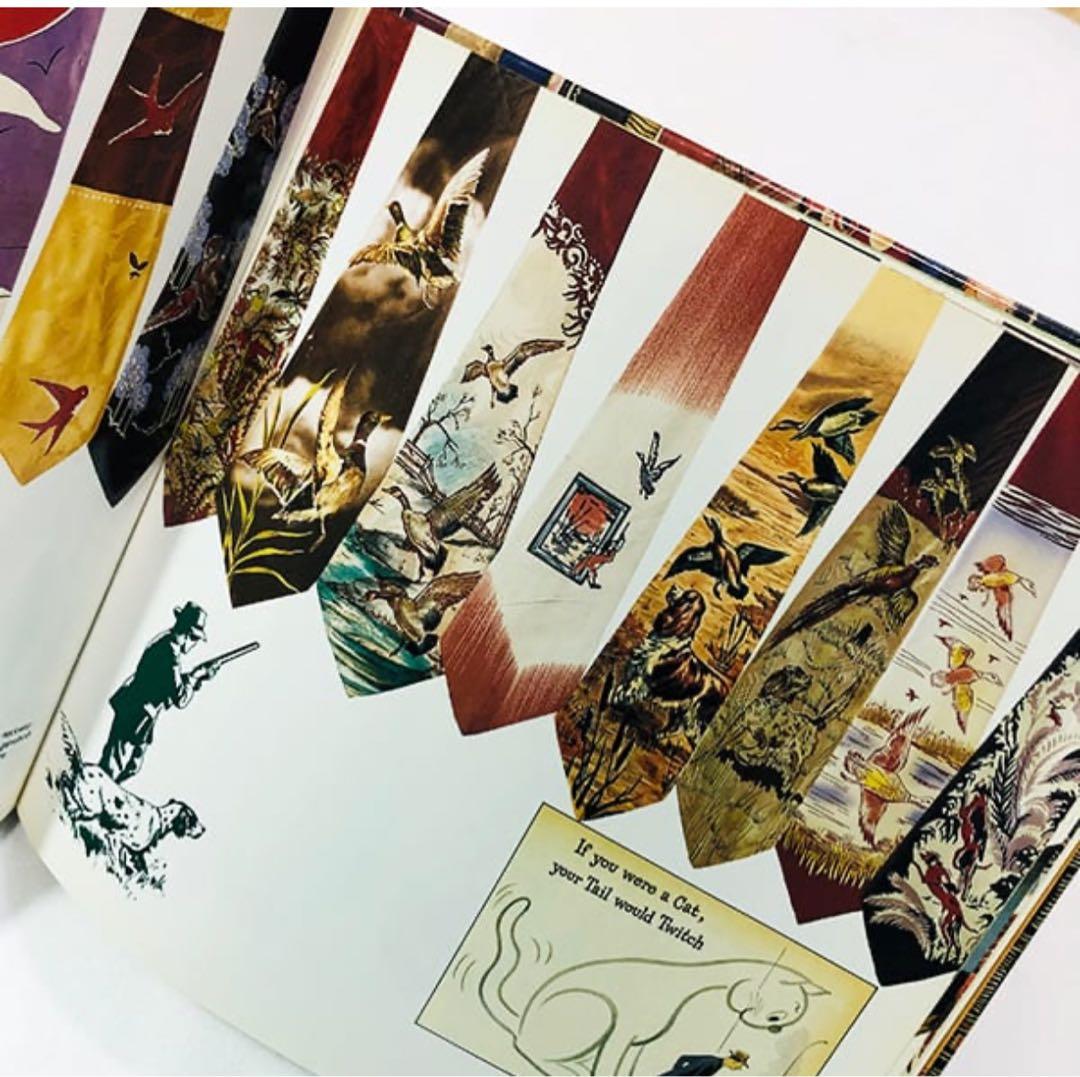 ネクタイnecktieハンドペイント50s紳士服スーツ古着ビンテージブランド鳥