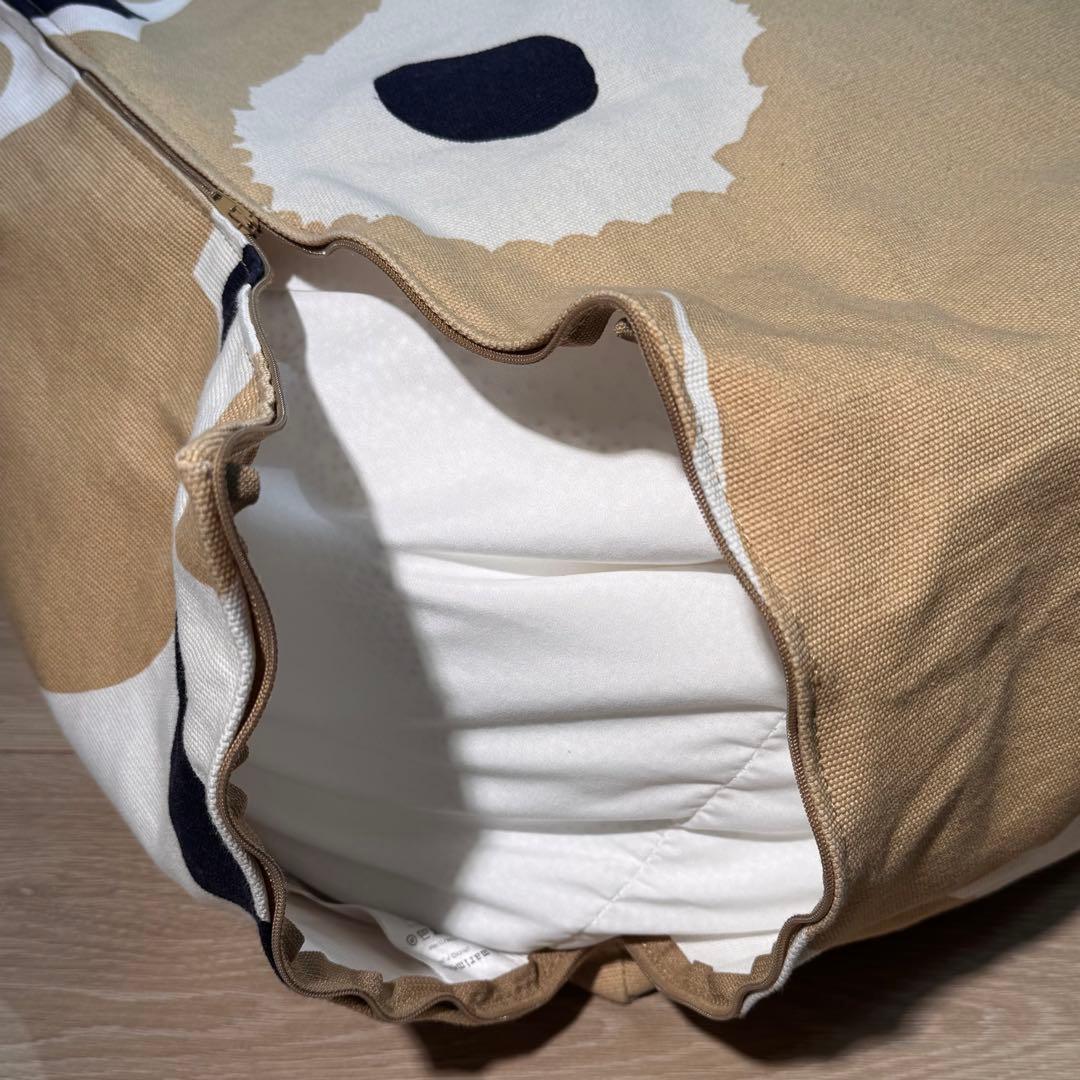 マリメッコ Unikko Puffi クッション&カバー オフホワイト×ベージュ