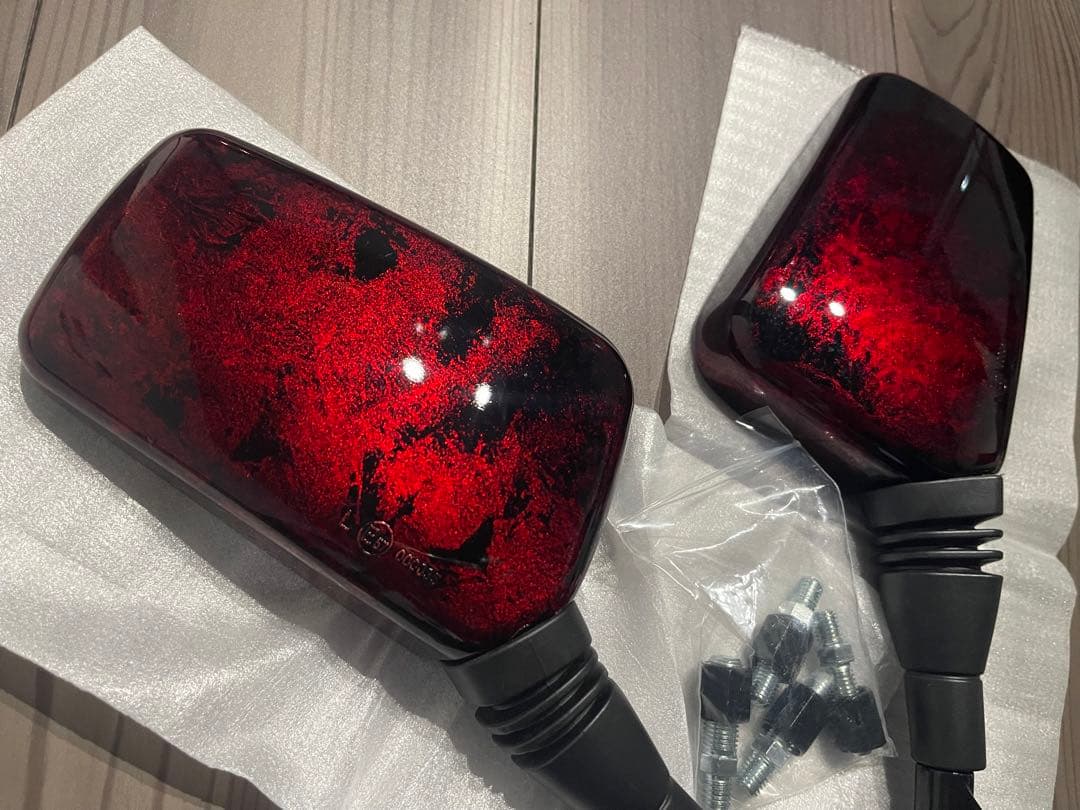 バイク ナポレオンミラー カスタム 塗装 コルク半 ヘルメット 三段シート