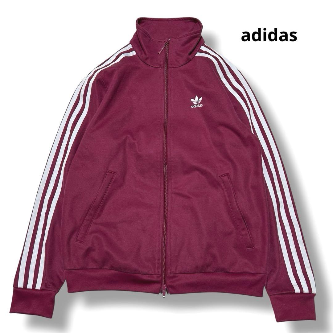 adidas トラックジャケット ボルドー パープル 系 M トレフォイル
