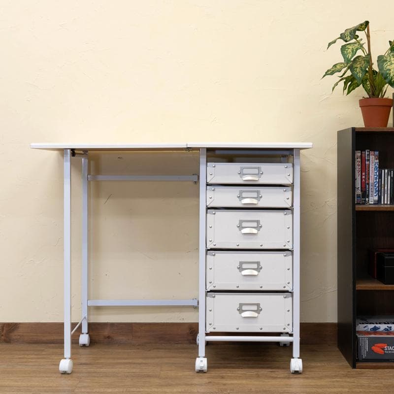 【新品・送料無料】Popan　収納折りたたみデスク　BR/WH