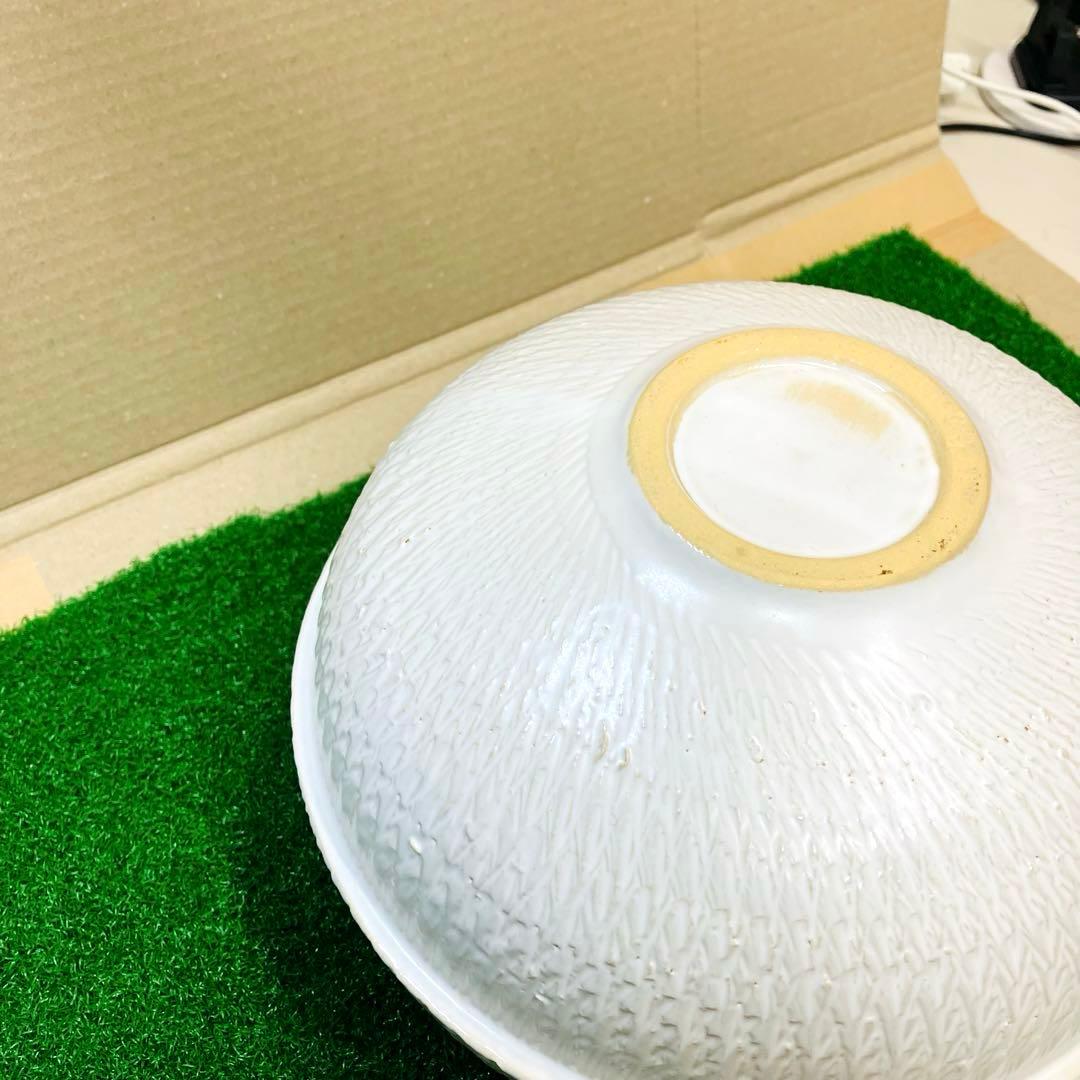 光山焼 白磁 風炉 茶道具 京焼 清水焼 紅鉢風炉 伝統工芸品 陶磁器 彫り模様