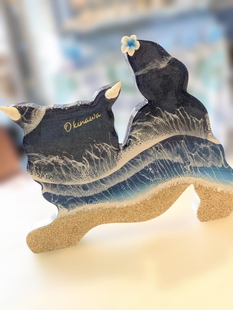 ⑧シーサーのオーシャンアート　おきなわ (オス)　レジンアート