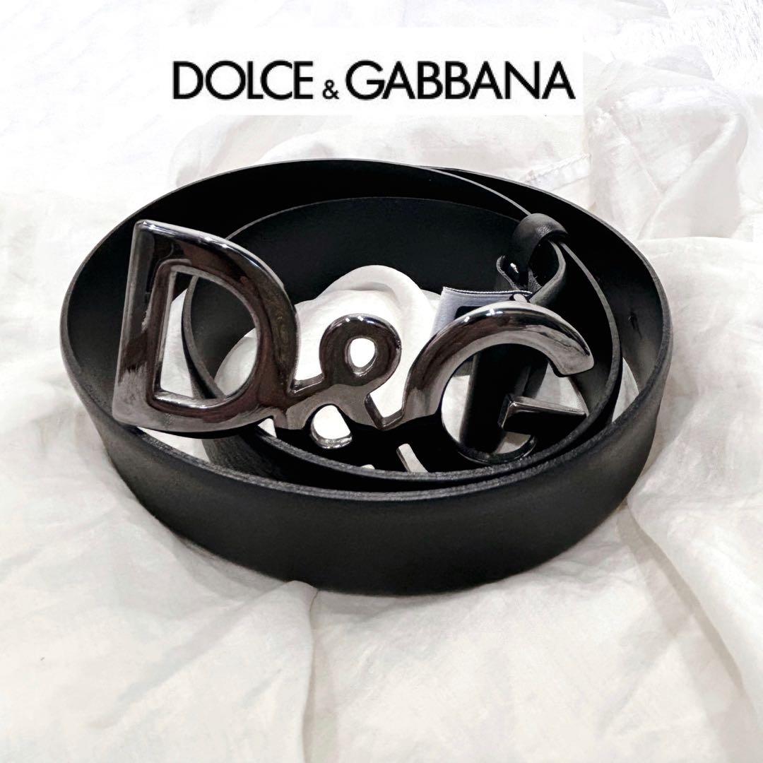 DOLCE&GABBANA D&G バックルベルト レザー メタル 黒 y2k