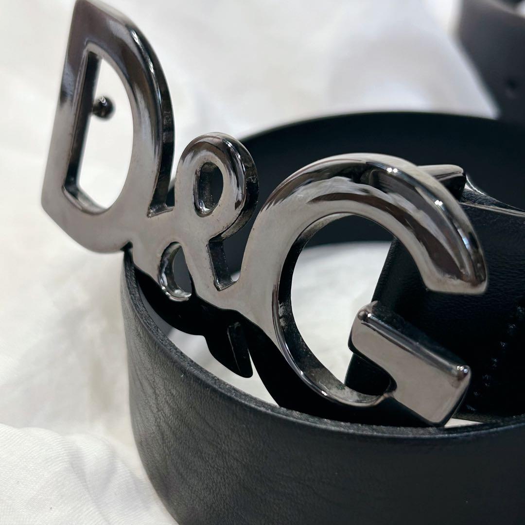 DOLCE&GABBANA D&G バックルベルト レザー メタル 黒 y2k