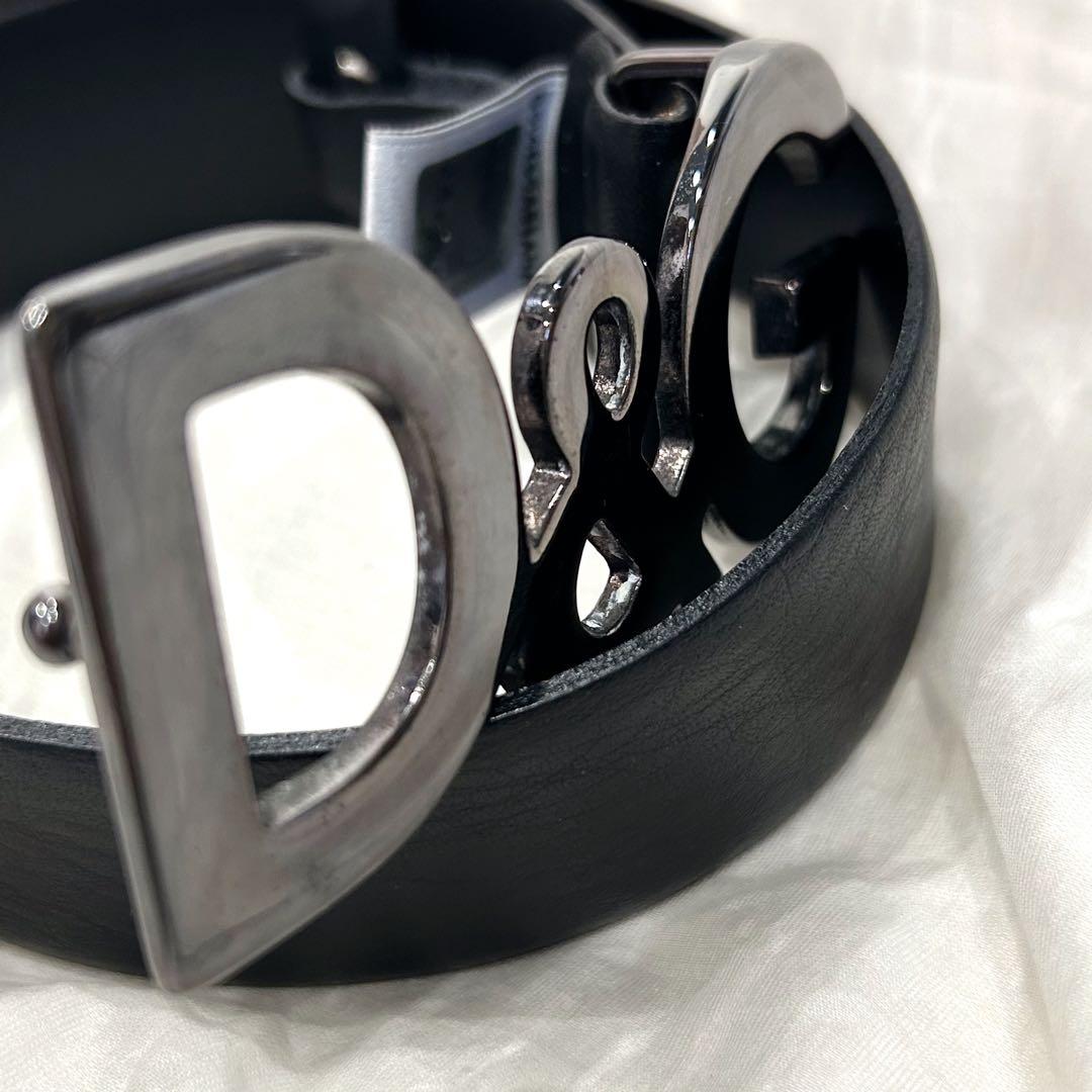 DOLCE&GABBANA D&G バックルベルト レザー メタル 黒 y2k