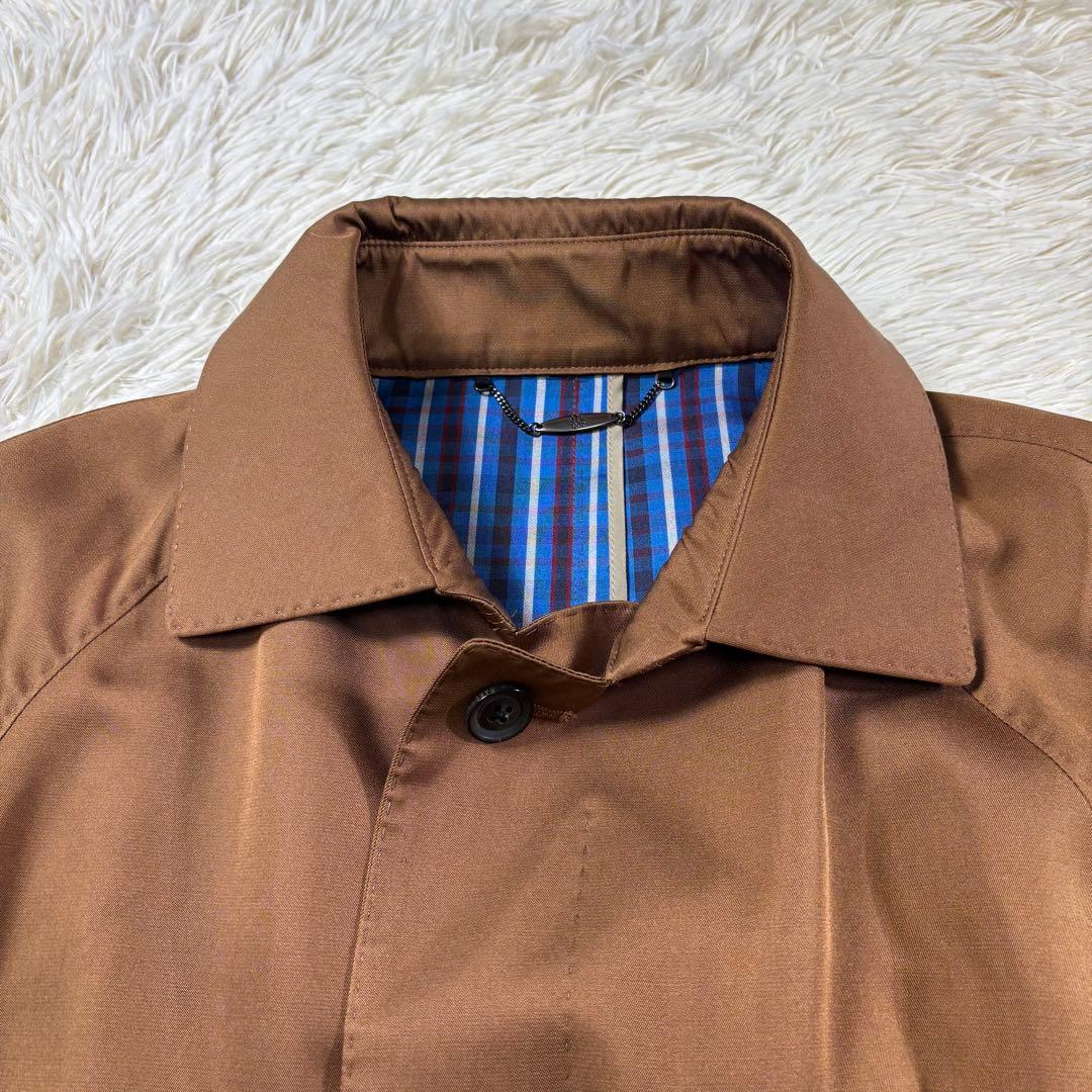 ✨希少✨DAKS ステンカラーコート シルク100% 裏地総柄 ブルー