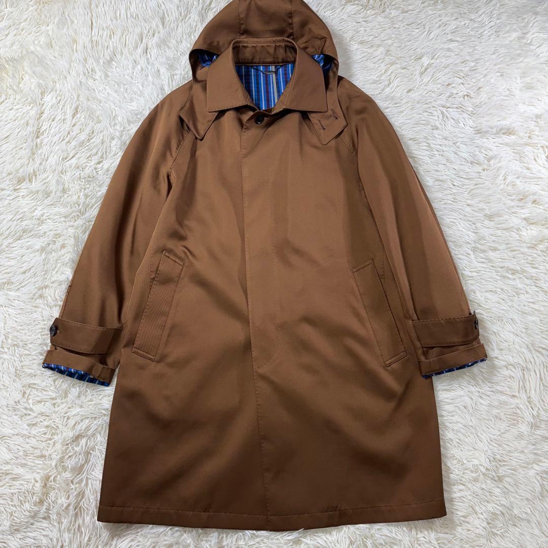 ✨希少✨DAKS ステンカラーコート シルク100% 裏地総柄 ブルー