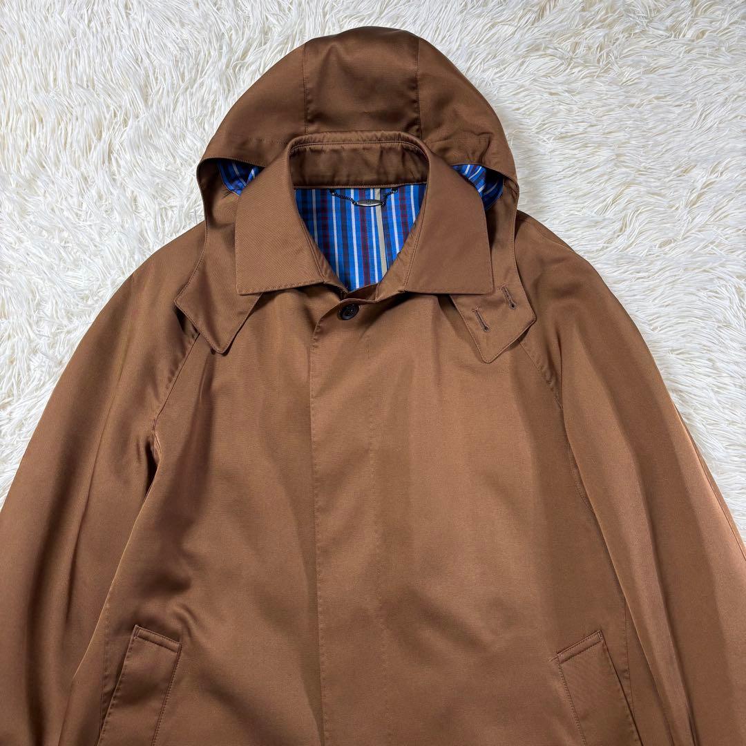 ✨希少✨DAKS ステンカラーコート シルク100% 裏地総柄 ブルー