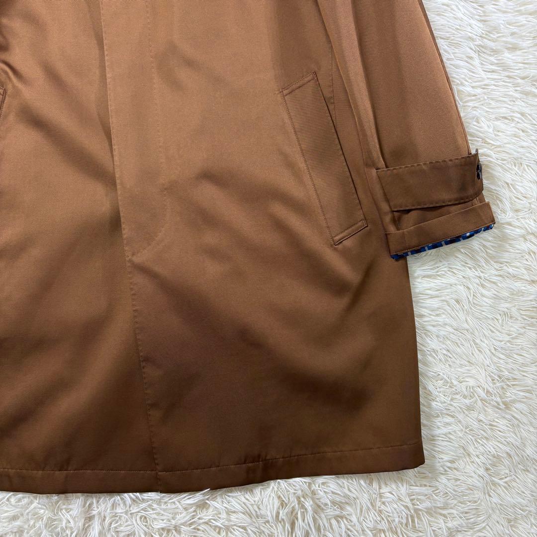 ✨希少✨DAKS ステンカラーコート シルク100% 裏地総柄 ブルー