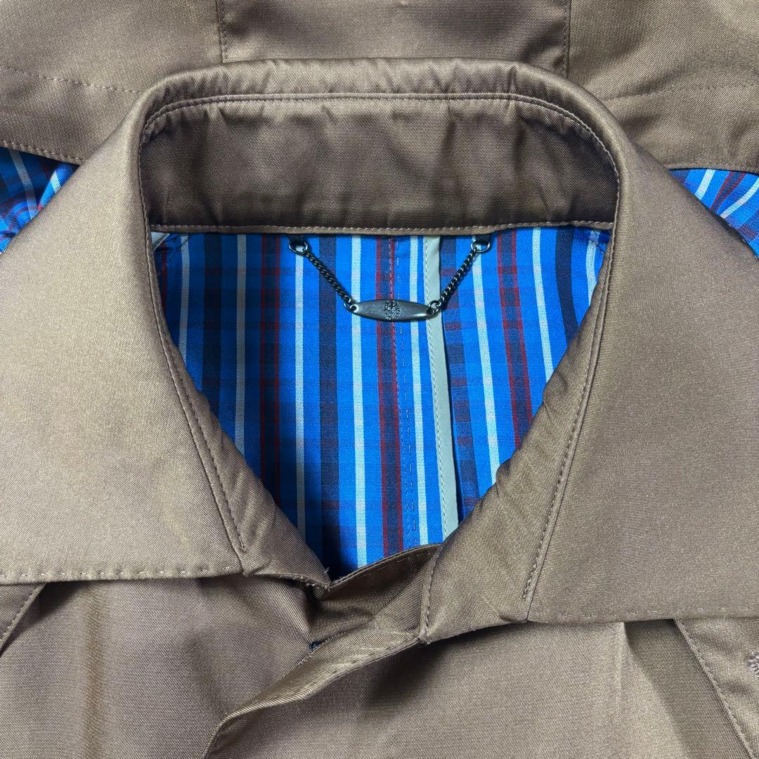 ✨希少✨DAKS ステンカラーコート シルク100% 裏地総柄 ブルー