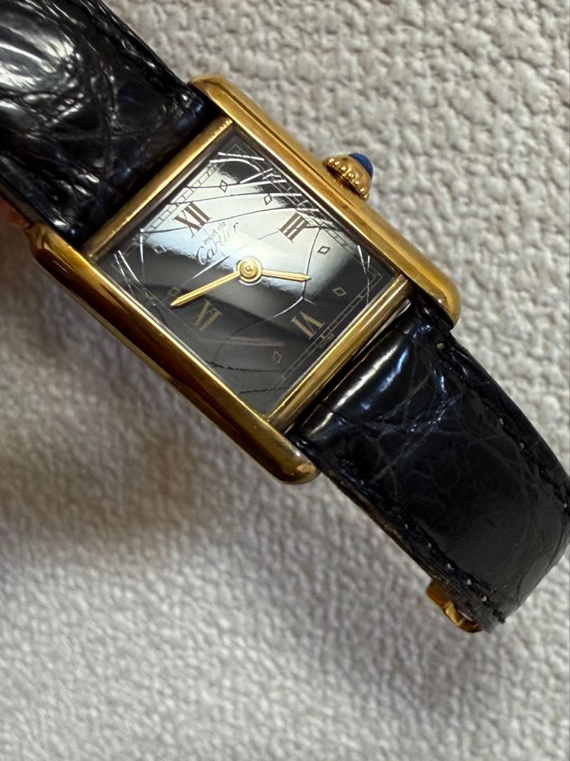 ★カルティエ　マストタンク　ブラック文字盤★レディース ヴィンテージ