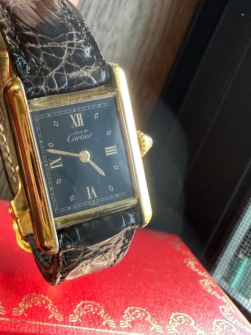 ★カルティエ　マストタンク　ブラック文字盤★レディース ヴィンテージ