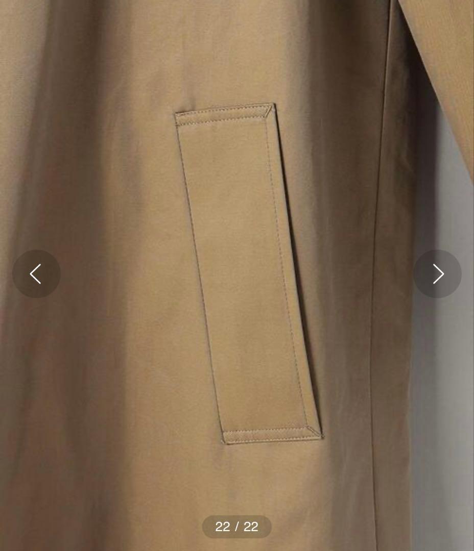 コットンシャンブレー×毛ブレンドチェック リバーシブル ステンカラーコート