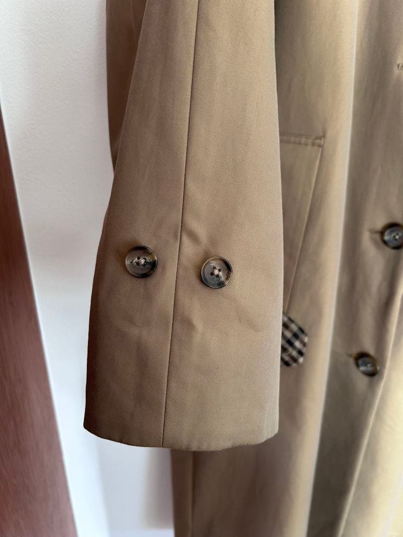 コットンシャンブレー×毛ブレンドチェック リバーシブル ステンカラーコート