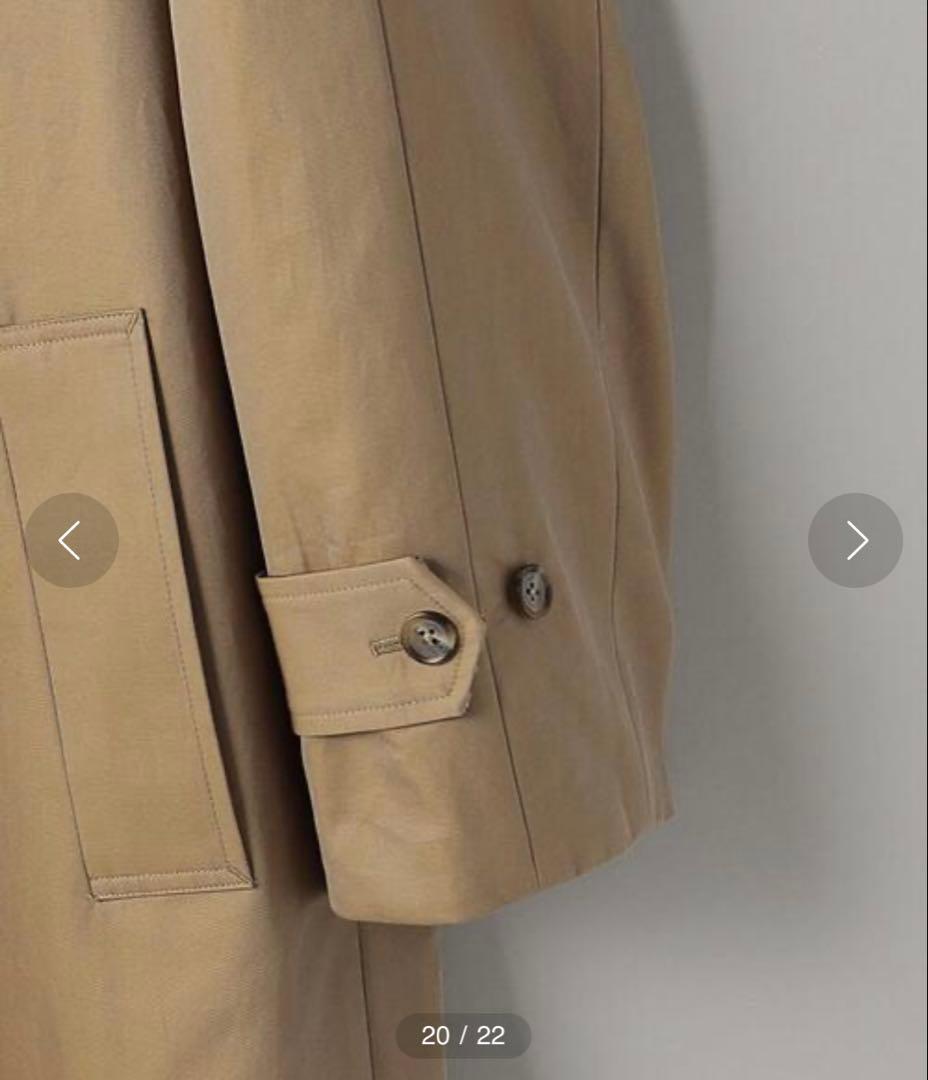 コットンシャンブレー×毛ブレンドチェック リバーシブル ステンカラーコート